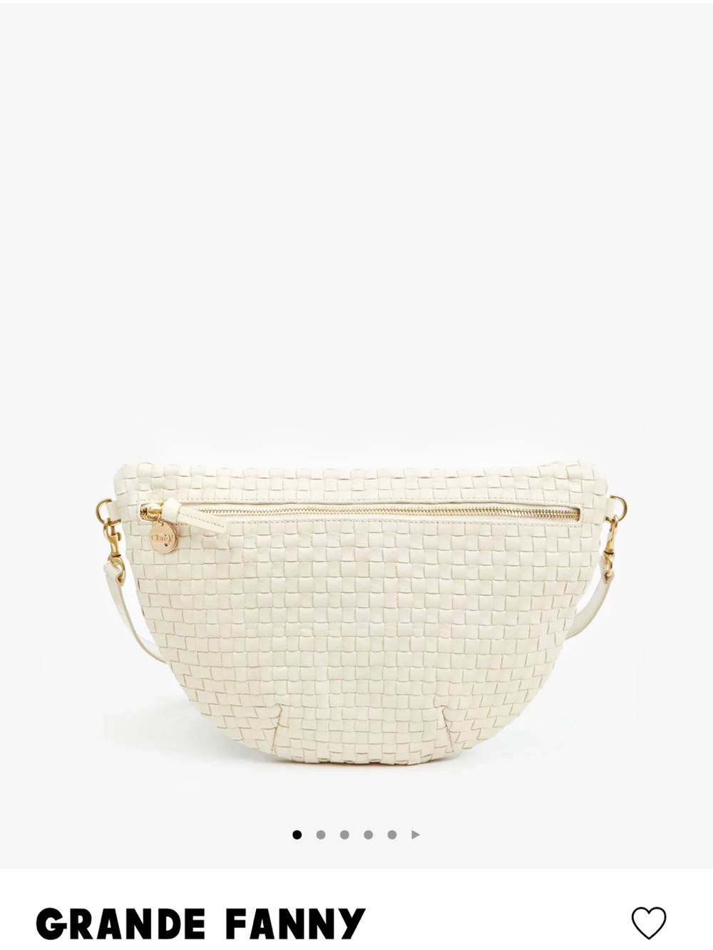 Clare V. Grande Fanny Woven Crossbody Bag - Cream (no strap)